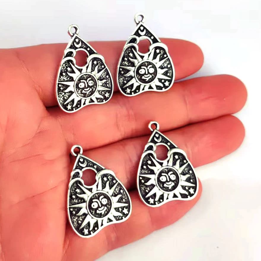 5pcs Witch Ouija Witchcat Sun Moon Skull Black Punk Gothic Jewelry Gift For Women Men Accessories