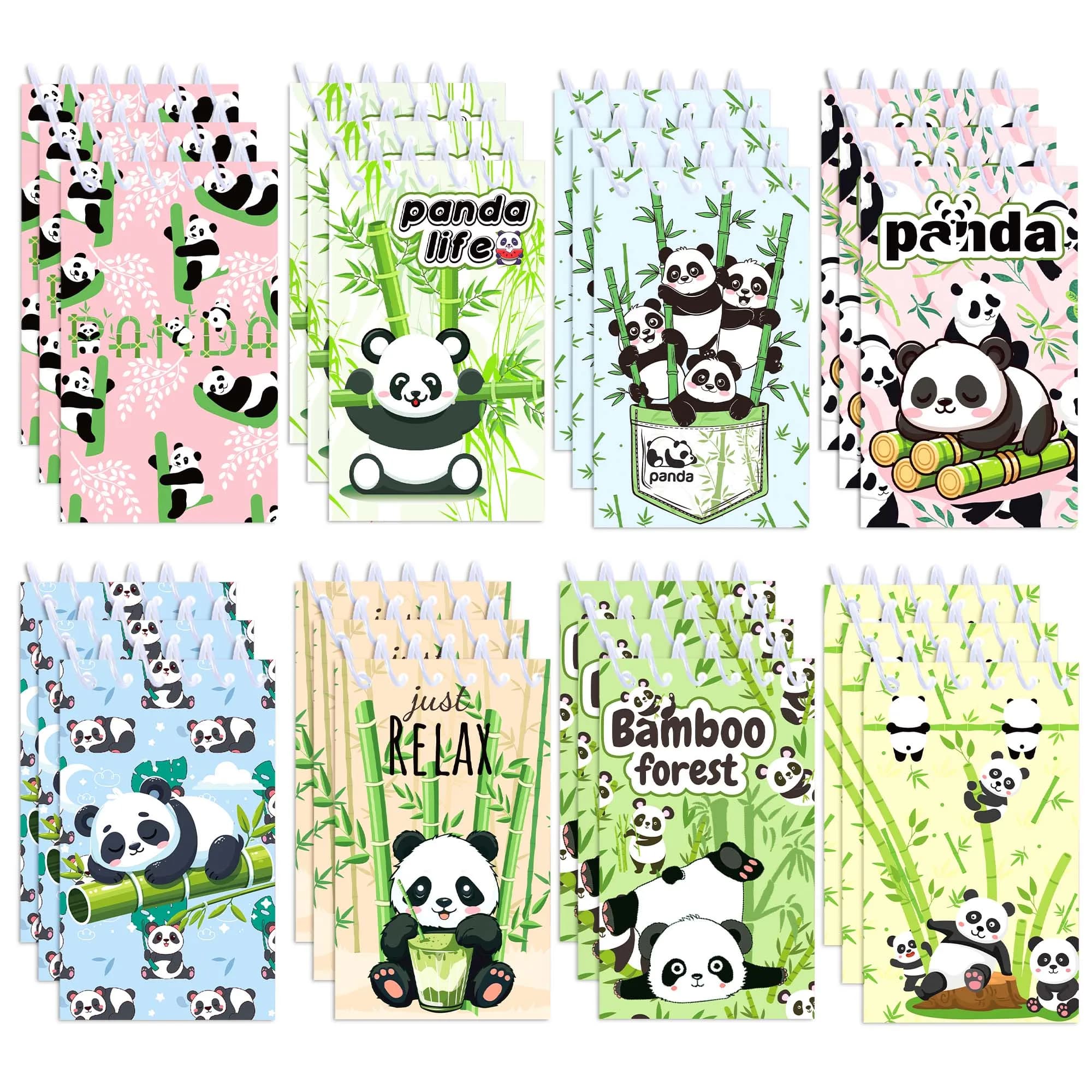 8/16/24pcs Panda Mini Tasca A Spirale Notebook Memo Pad Bobina Libretto Notepad Per I Regali Dei Capretti di Cancelleria Per Ufficio Scuola Diari