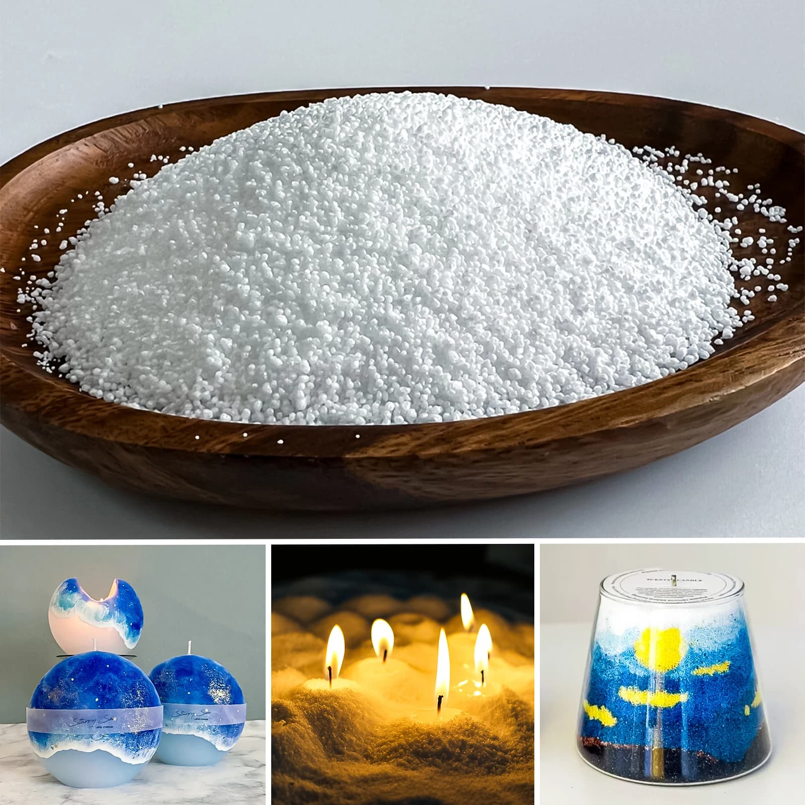500g-1kg Cera di sabbia Fiore di ghiaccio Cera All'ingrosso FAI DA TE Candela profumata Che fa Forniture Fiocco di neve Cera Cera di perle Materiali per pittura con sabbia