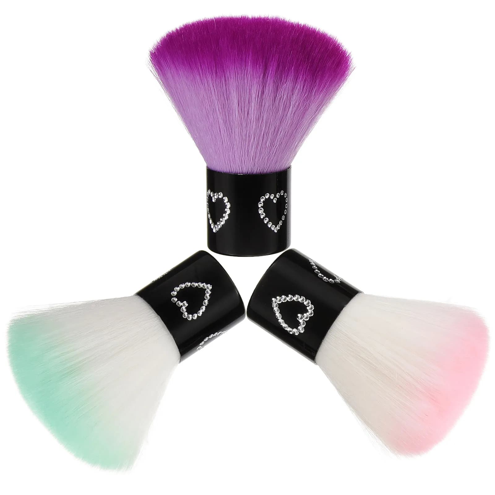 3Pcs Powder Brush Soft Makeup Brushes Portable Foundation Applicator Loose Powder Blush Travel Nail Cleaning Brush