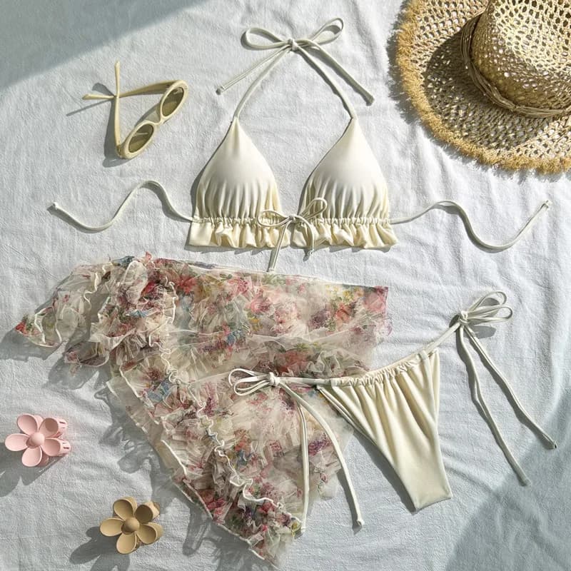 2026 Sexy 3 pieces bikini set women's swimsuits three-piece swimsuits beach swimsuits Brazilian bikini swimming pool swimmer