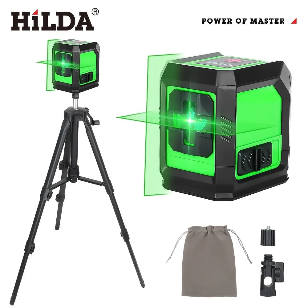 Green Laser Level With Tripod, Self-Leveling Green Horizontal And Vertical Cross Line Laser For Home Decoration. 39" Adjustable Tripod, Rotating Head & Adapter