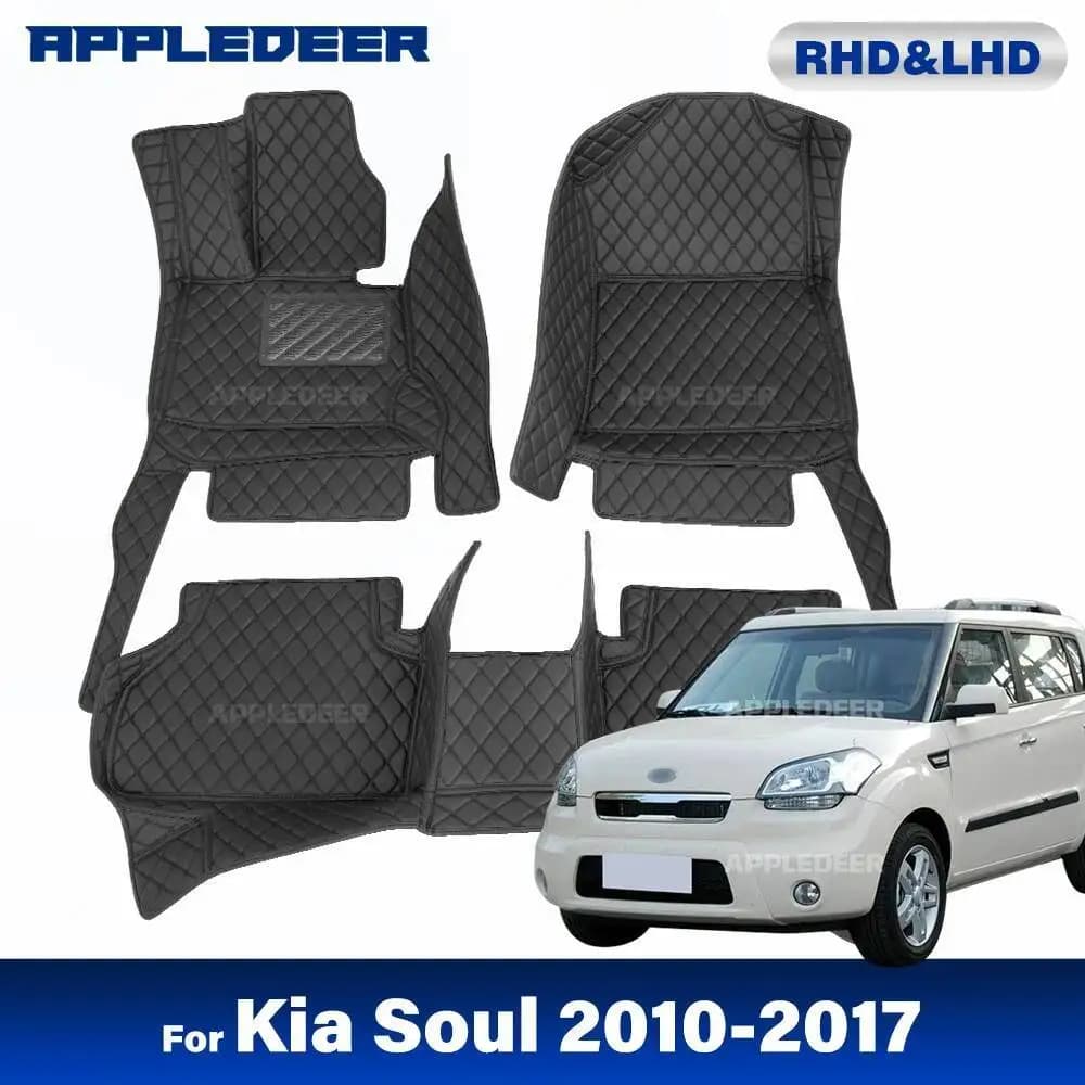 Tappetini auto Per Kia Soul 2010 2011 2012 2013 2014 2015 2016 2017 Auto Personalizzata Rilievi Del Piede Tappeto Copertura Accessori Interni