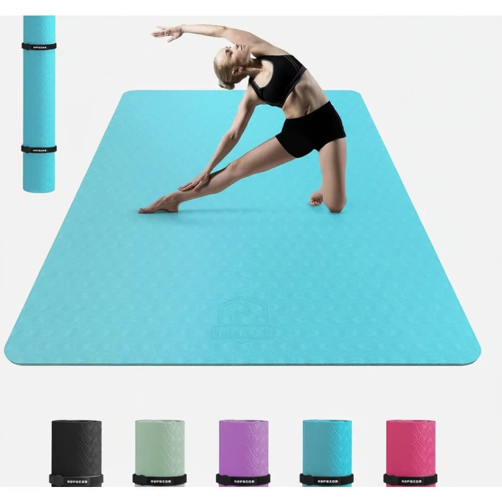 Extra large anti-slip yoga mat 72x48 inches TPE Eco-friendly exercise mat for workouts at home Pilates Stretching