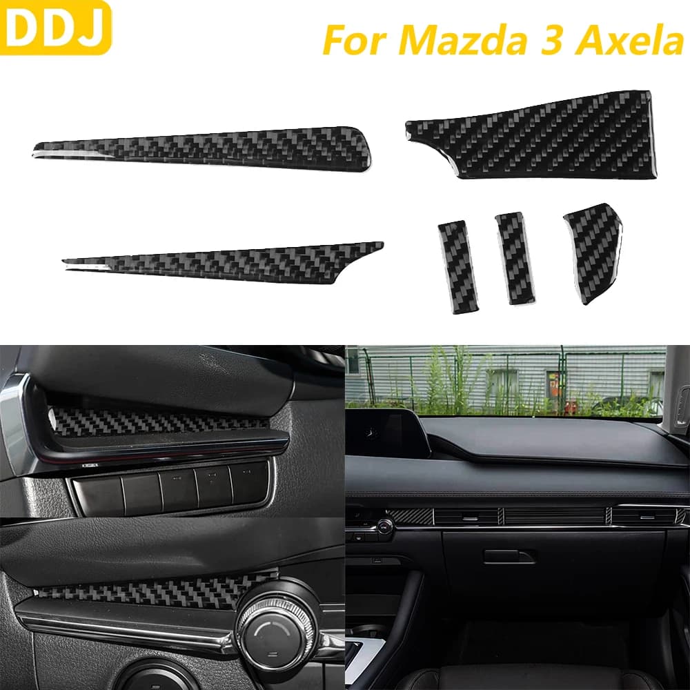 Rivestimento del Pannello di Ventilazione Cruscotto in Vera Fibra di Carbonio Morbida per Mazda 3 Axela 2019-2026 - Accessori Interni Auto