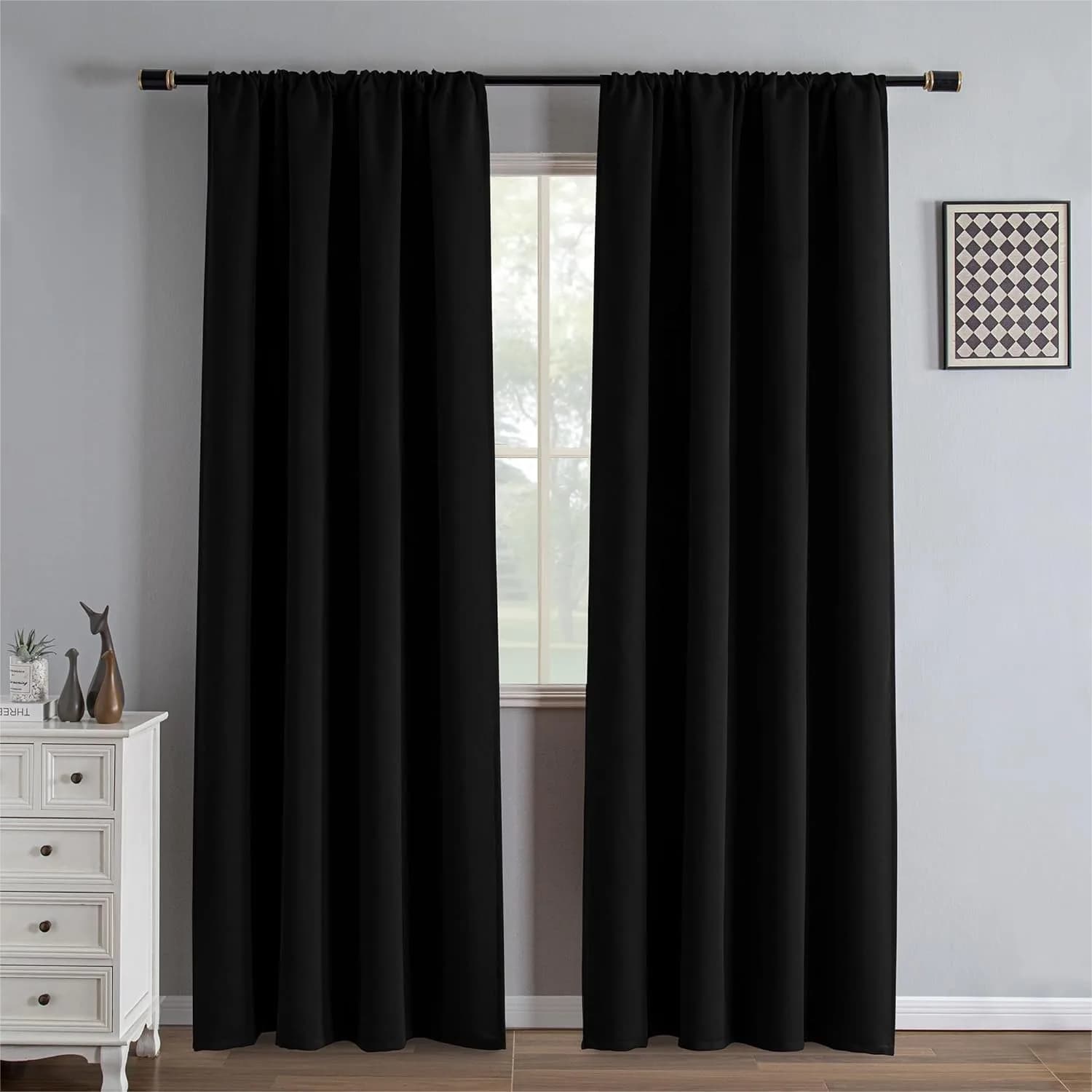 Tende Oscuranti Lunghe 84 Pollici, Set di 2 Pannelli, Tende Oscuranti per Camera da Letto e Soggiorno con Tasca per Asta