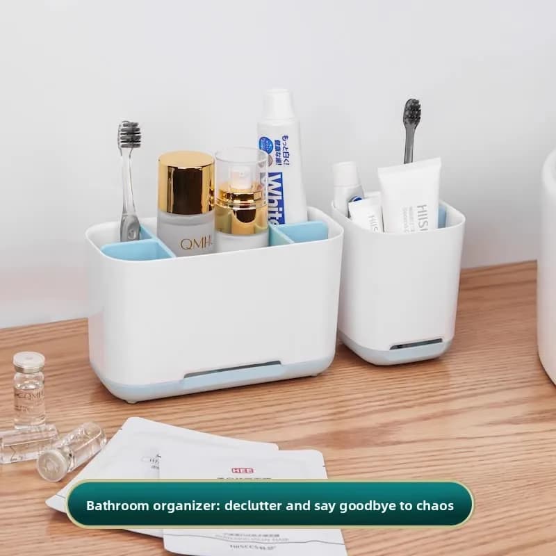 Portaoggetti da bagno per spazzolini, portaoggetti per cosmetici, contenitore classificatore, organizer da cucina senza foratura