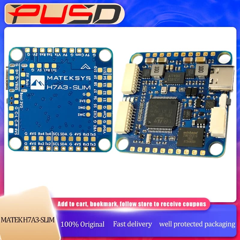 Matek MATEKSYS H7A3-SLIM Flight Controller STM32H7A3RIT6 ICM42688P Gyro 2-8S For X8 Long Range FPV Racing Drone