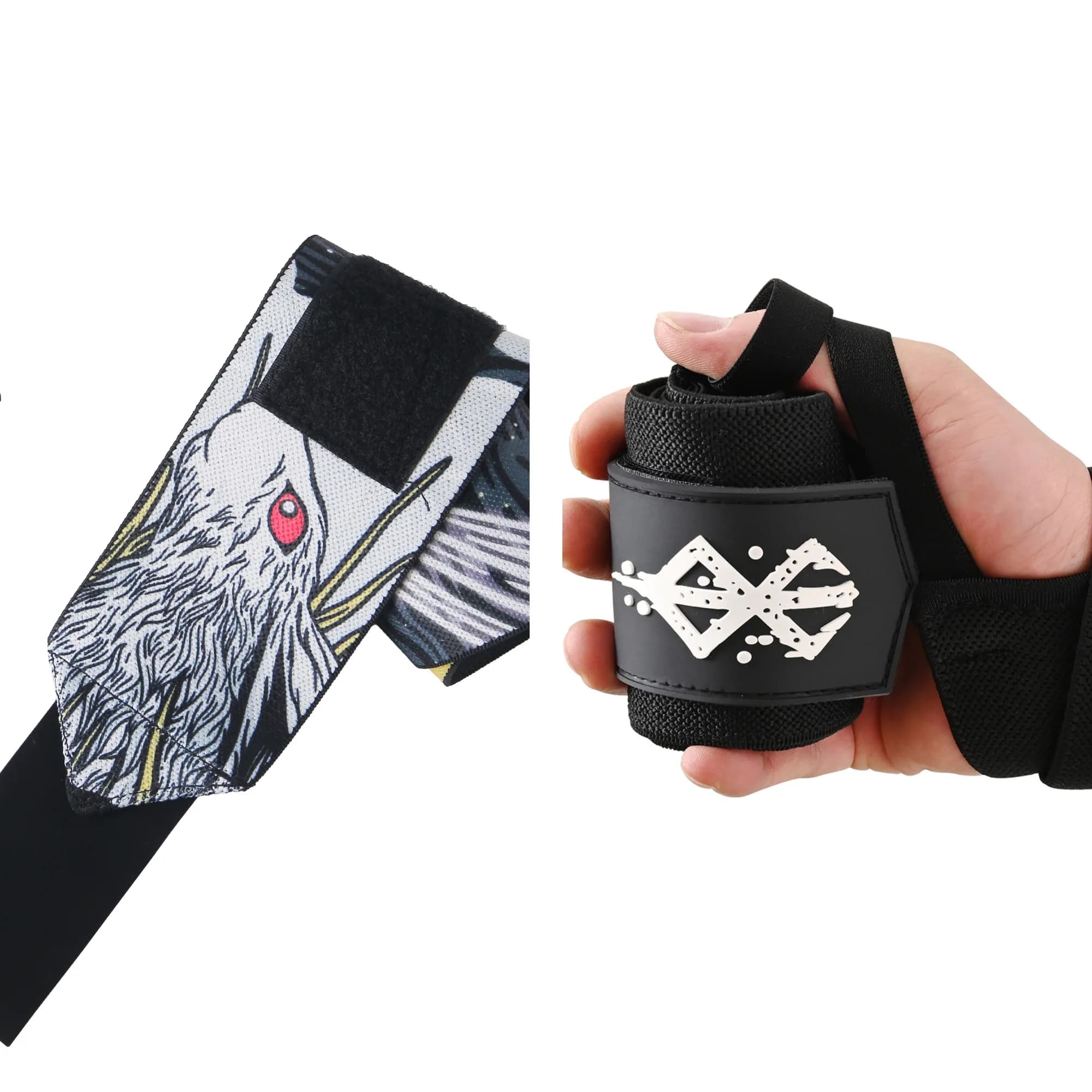 Fasce da polso Berserk Anime per sollevamento pesi: cinghie di sollevamento e tutore da polso per allenamenti in palestra, flessibili, altamente elastiche, regolabili