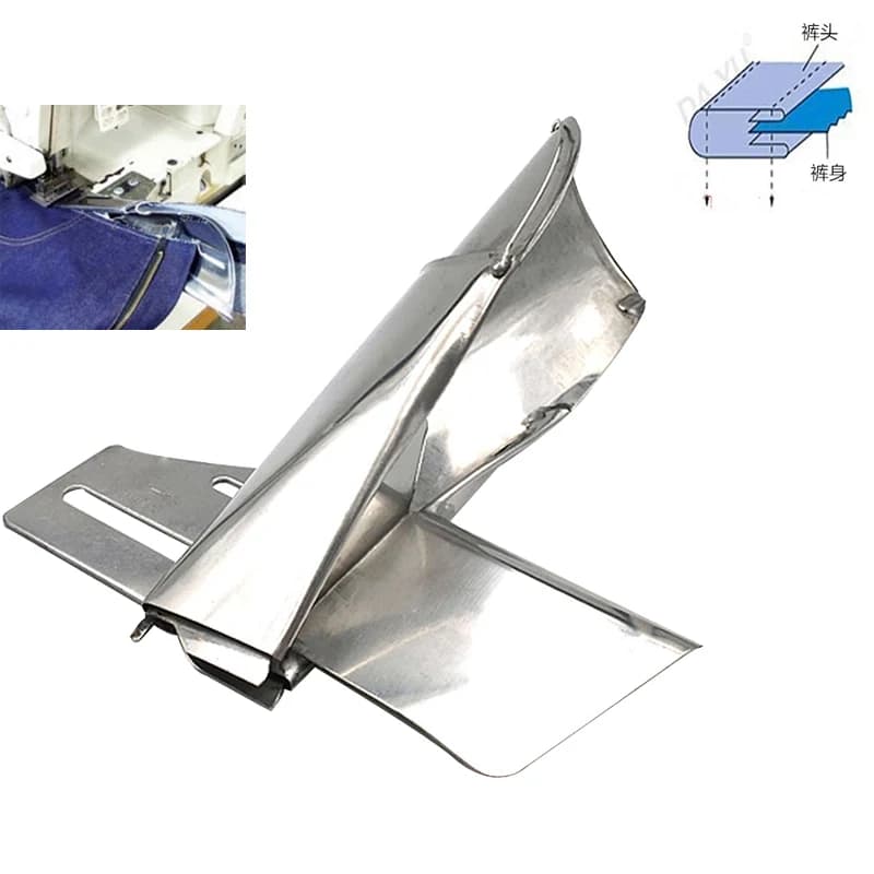 Industrial Sewing Machine Accessories Folder Binder Double Needle Waistband Binding Attachment Hemmer For Top of Trousers Folder
