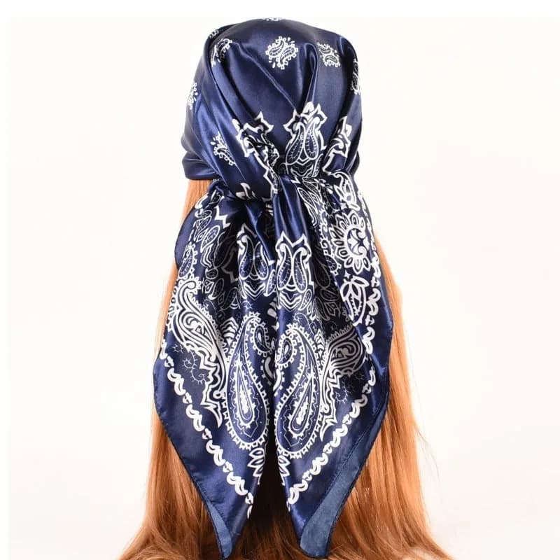 Women's Square Scarf 90x90cm in Silk, Luxury Design, Large Scarf, Printed Scarf, Hairband, Bandana, Copricapo, Hijab