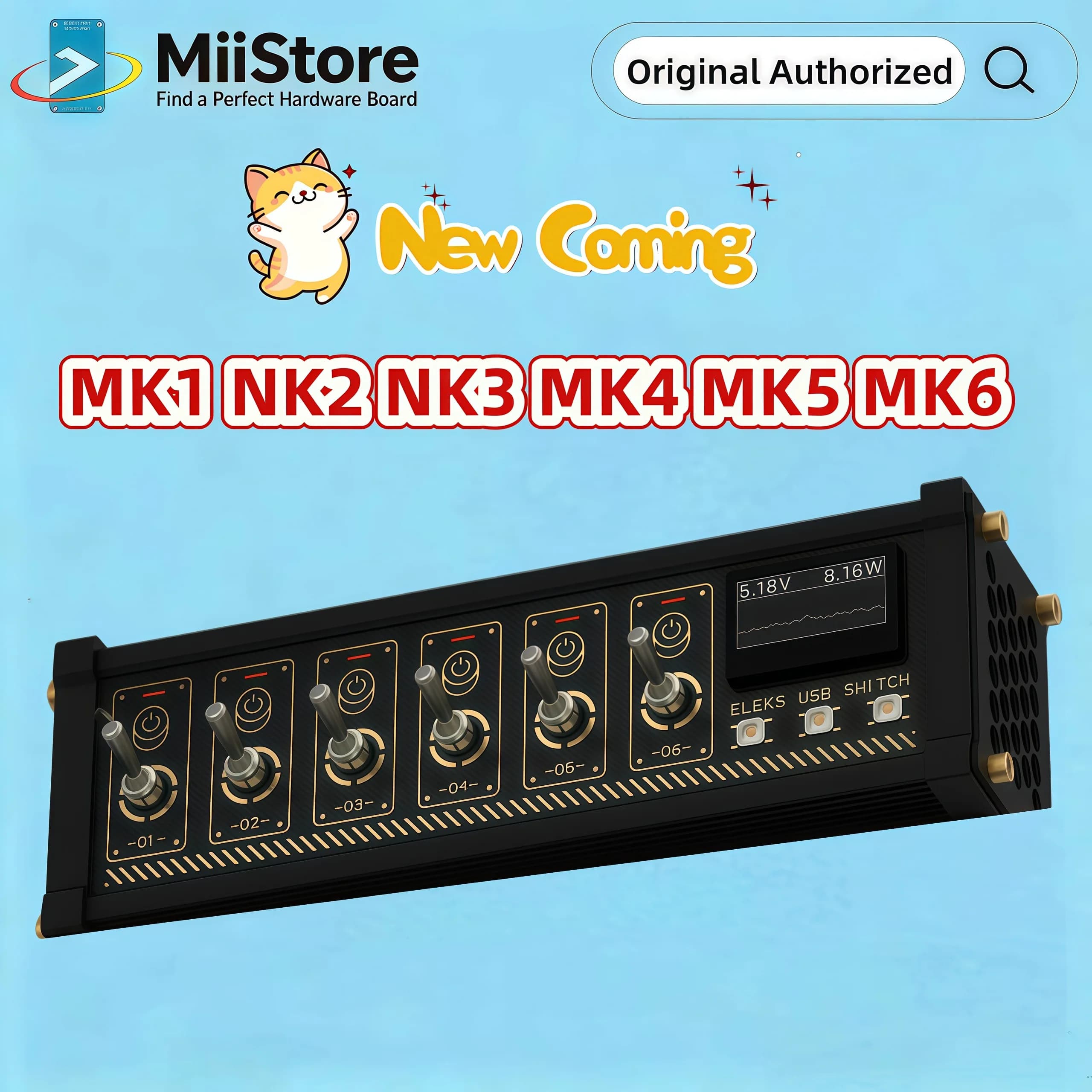 EleksMaker Controller presa interruttore USB Spina a levetta Controllo elettrico On Off Mouse Indicatori luminosi retrò Blocco elettrodomestici