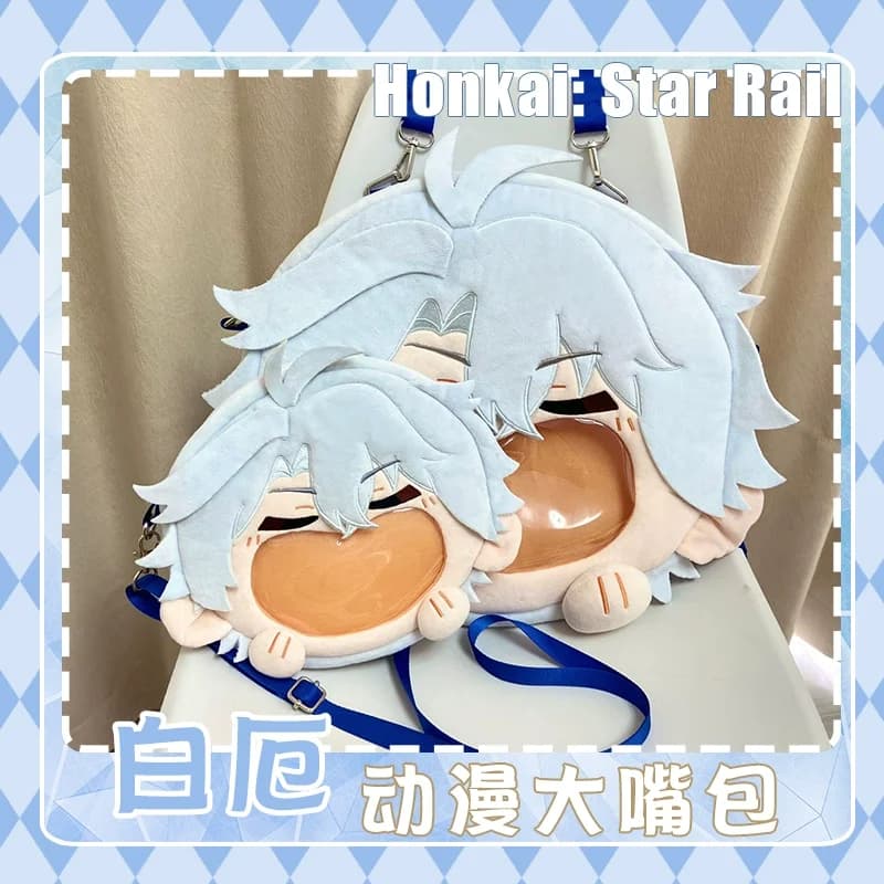Anime Honkai: Star Rail Phainon Khaslana Bocca grande Peluche itabag Zaino Borsa a tracolla trasparente Studente Bookbag Borsa a tracolla