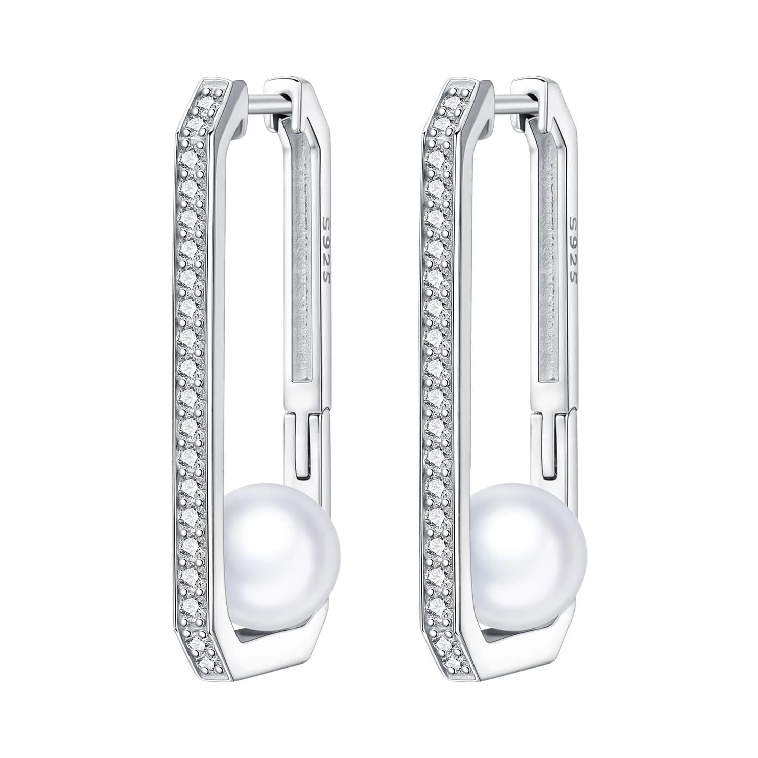 Orstarry Orecchini a Cerchio in Argento Sterling S925 con Perle, Gioielli da Donna Originali e Trendy, Regali per Anniversario