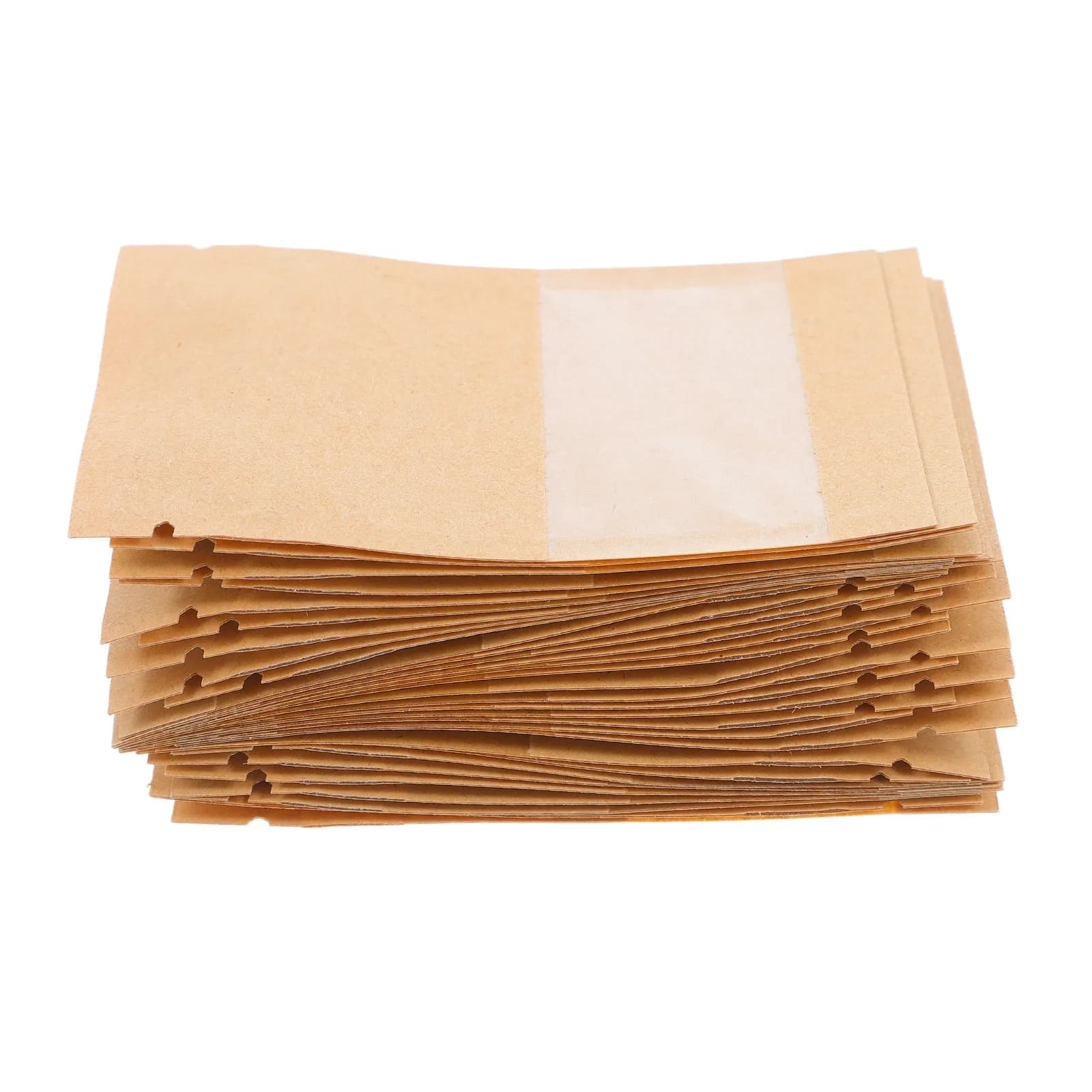 100 Buste per Semi Color Kaki Richiudibili con Finestra Trasparente, Piccole Buste di Carta per Conservazione Semi di Verdure, Fiori e Giardino