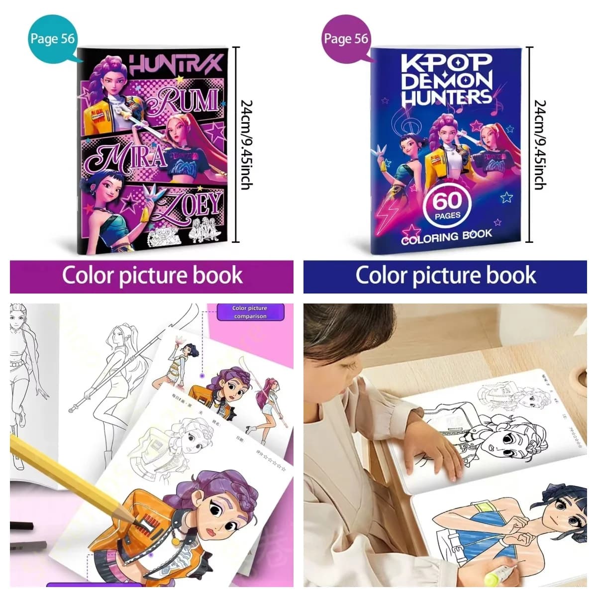 Anime girl group Coloring Book Cute Line Drawings of Rumi Mira Zoey 2026 Tracing Sketch Copy Book for Kids Drawing Gifts