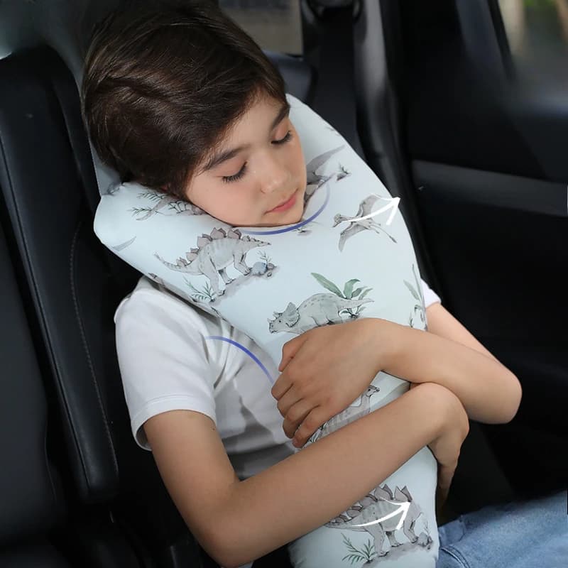 Innovativo cuscino per il collo con artefatto per dormire in auto per bambini per lunghi viaggi che garantisce un sonno laterale sicuro e confortevole nel sedile posteriore