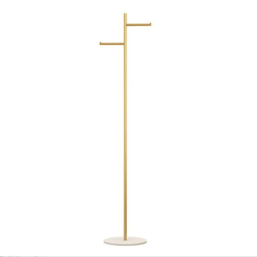 Appendiabiti in Metallo Dorato, Stand Appendiabiti Autoportante Resistente con Base in Marmo, Porta Abiti Multiuso per Camera da Letto, Cappelli