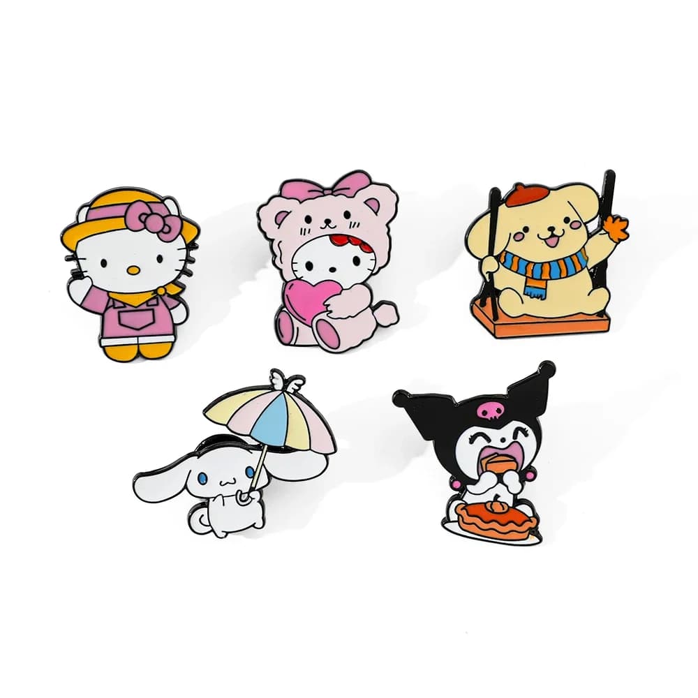 5 pcs creative pin for cute cartoon pompompurin enamel badge metal jewelry backpack clothing accessories festive gift