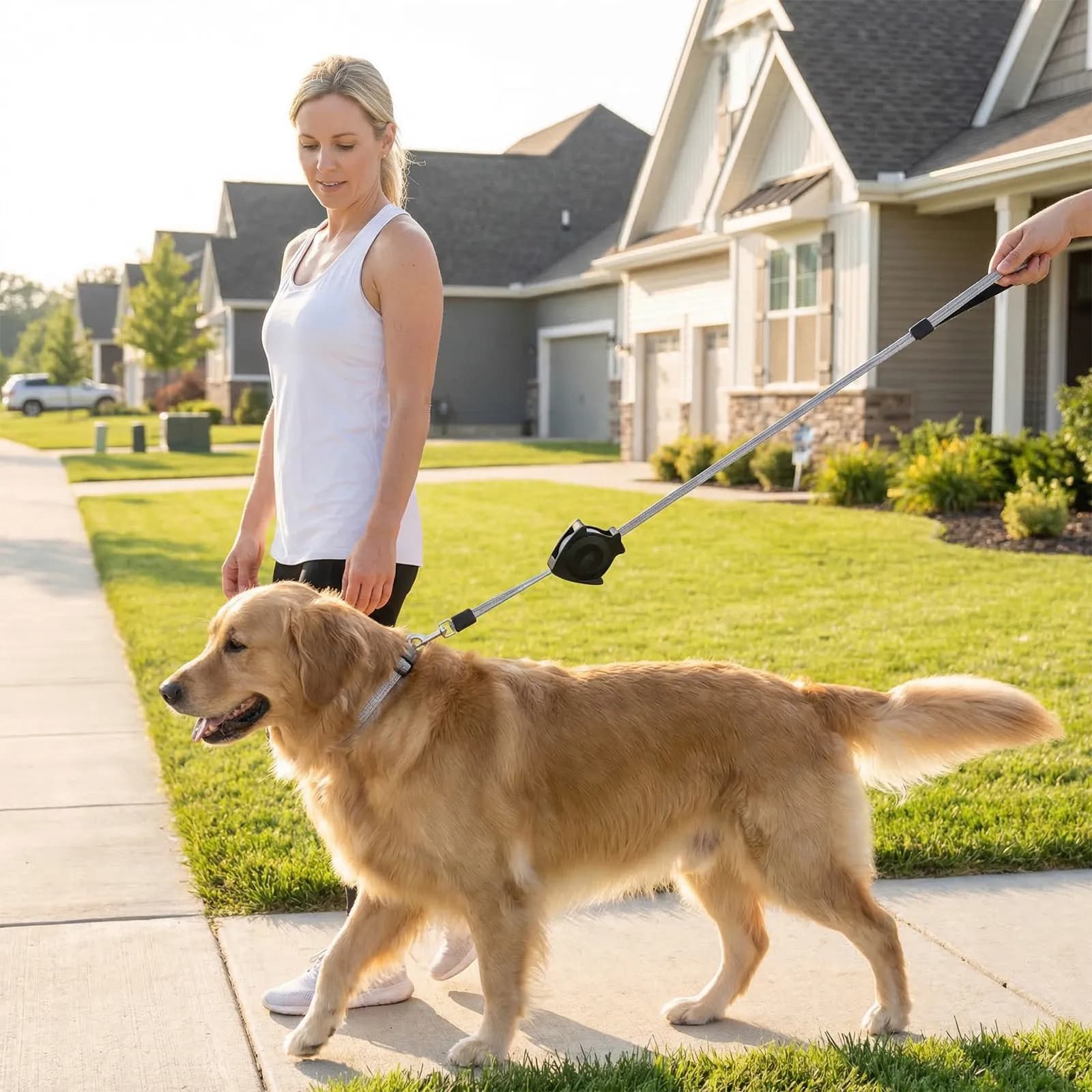 Dog Training Lead Automatic Retractable Leash for Dogs Heavy Duty Telescopic Traction Rope Comfortable Big Handle Smooth