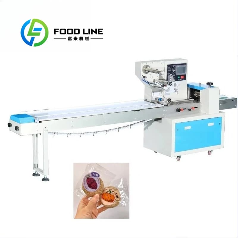 Pillow Wrapping Machine For Bakery And Vegetables Multi Purpose Design Suitable For Bread Cake Fresh Vegetables And Snacks