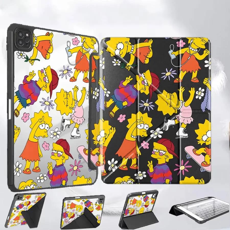 Custodia per Tablet The S-Simpsons con Supporto per iPad Air 4 5 M3 M2 M4 11 pollici Pro 11a 10a 9a 8a 7a generazione, 12.9 pollici Pro 2025, Mini 6 7