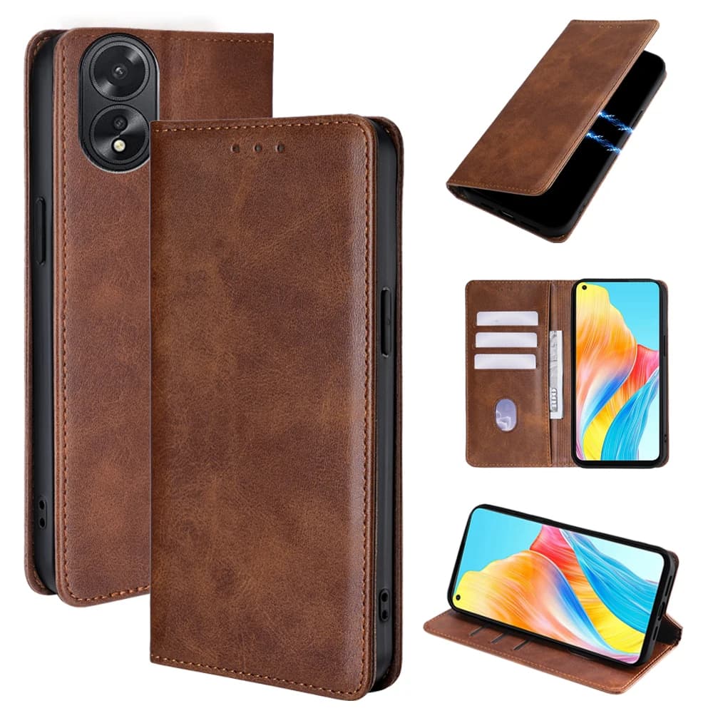 Custodia per telefono in pelle magnetica per OPPO A1 A98 A17 A36 A96 A76 A38 A18 A52 A72 A92 A54 A55 A53S A56 Custodia a libro con supporto per copertura
