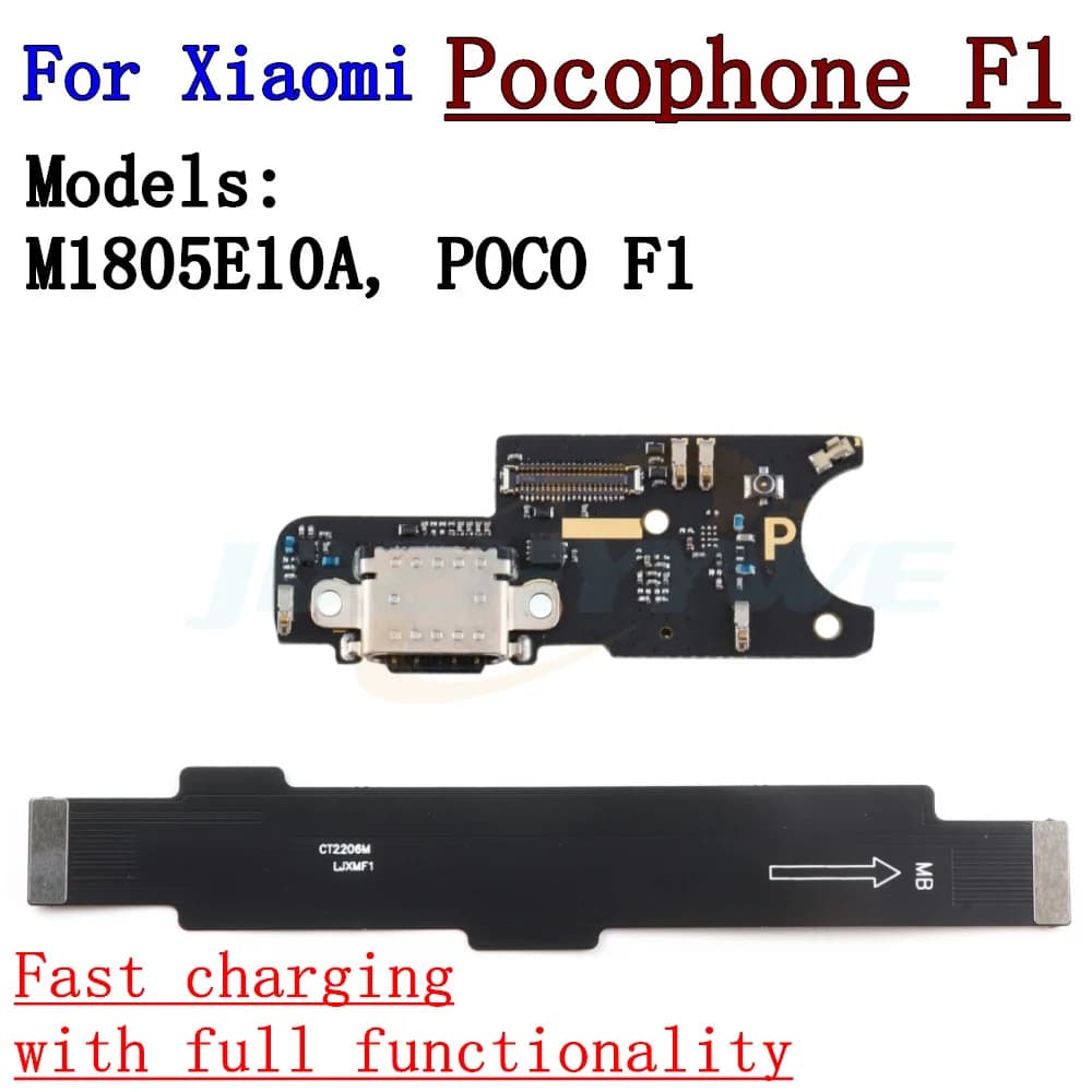 Porta di ricarica USB Microfono Scheda connettore dock per microfono per Xiaomi Pocophone Poco F1 Parti di riparazione del cavo flessibile della scheda madre principale