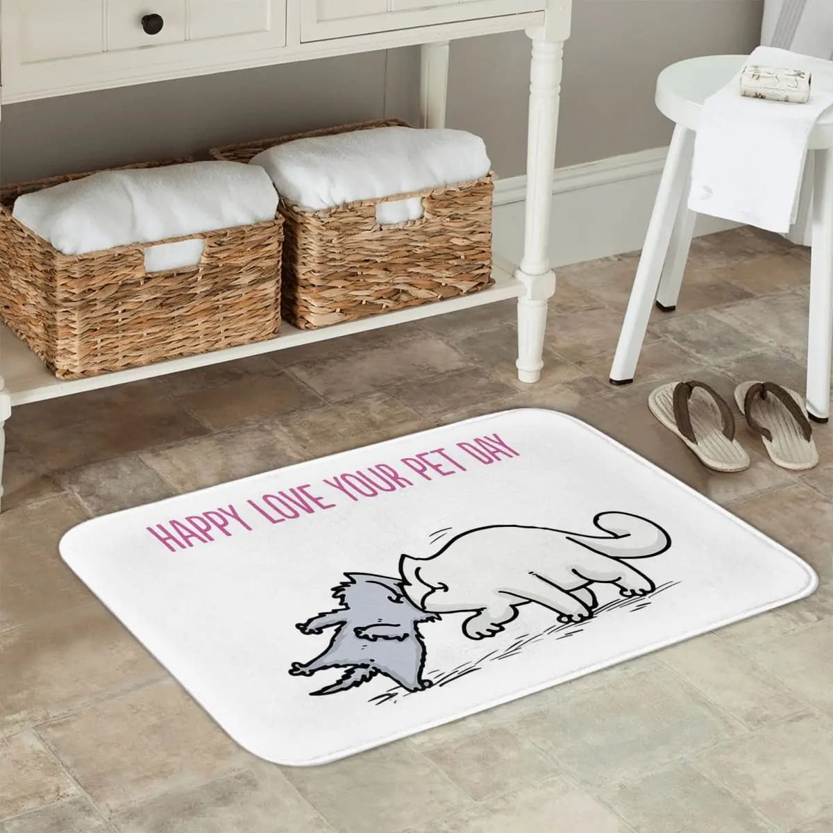 Simons Cute Cat Zerbino Cucina Ingresso Tappetino per la casa Tappeto antiscivolo per tappetini per soggiorno