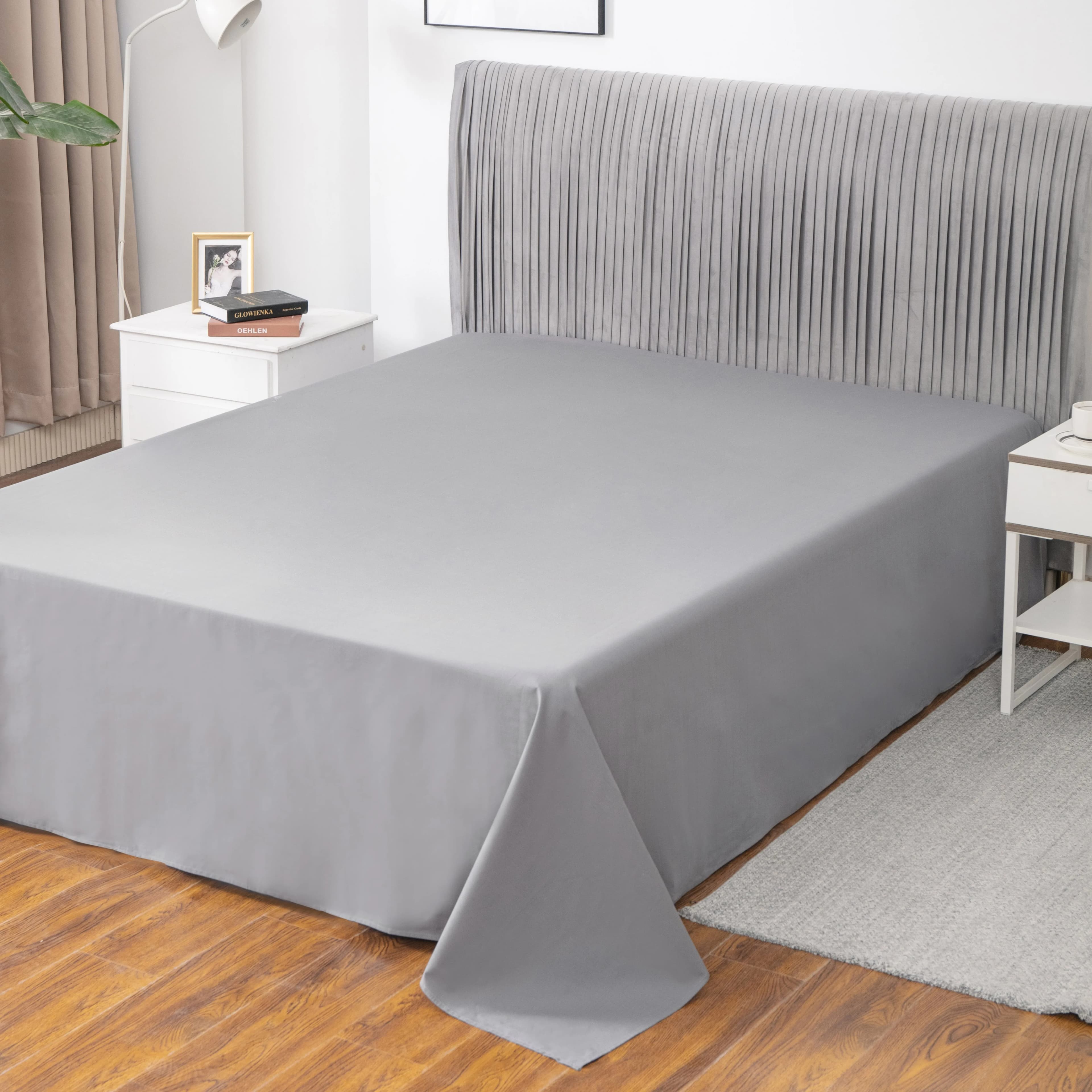 Lenzuolo piatto di messa a terra con cavo da 5 metri, 60x80 pollici (153x203 cm), lenzuolo di messa a terra bianco per il benessere naturale