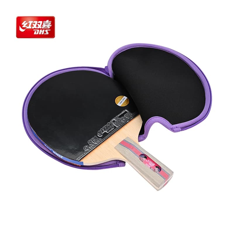 DHS H3008 3 Star Table Tennis Racket Ping Pong Paddle Racket Professional Pure Wood Paddle with Sticky Rubber Racquet Sports