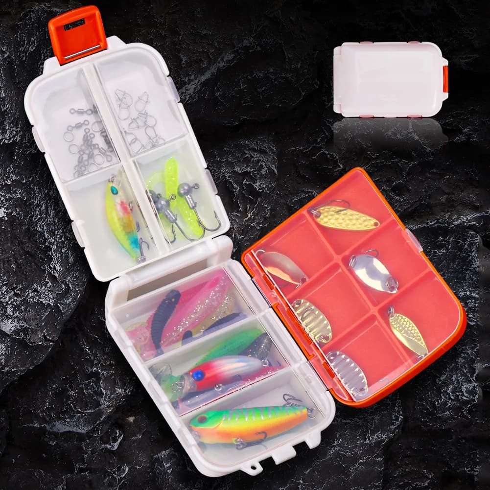 Kit di esche da pesca da 53 pezzi, ami da pesca multifunzione con scatola per attrezzatura da pesca a 3 strati, accessori da pesca per acqua salata e dolce