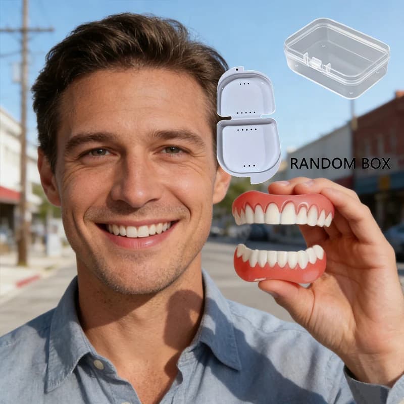 Copertura Dentale Effetto Sorriso Perfetto, Faccette Sbiancanti Bianche a Scatto per Denti Finti, per Cura Istantanea della Dentiera Estetica CK848