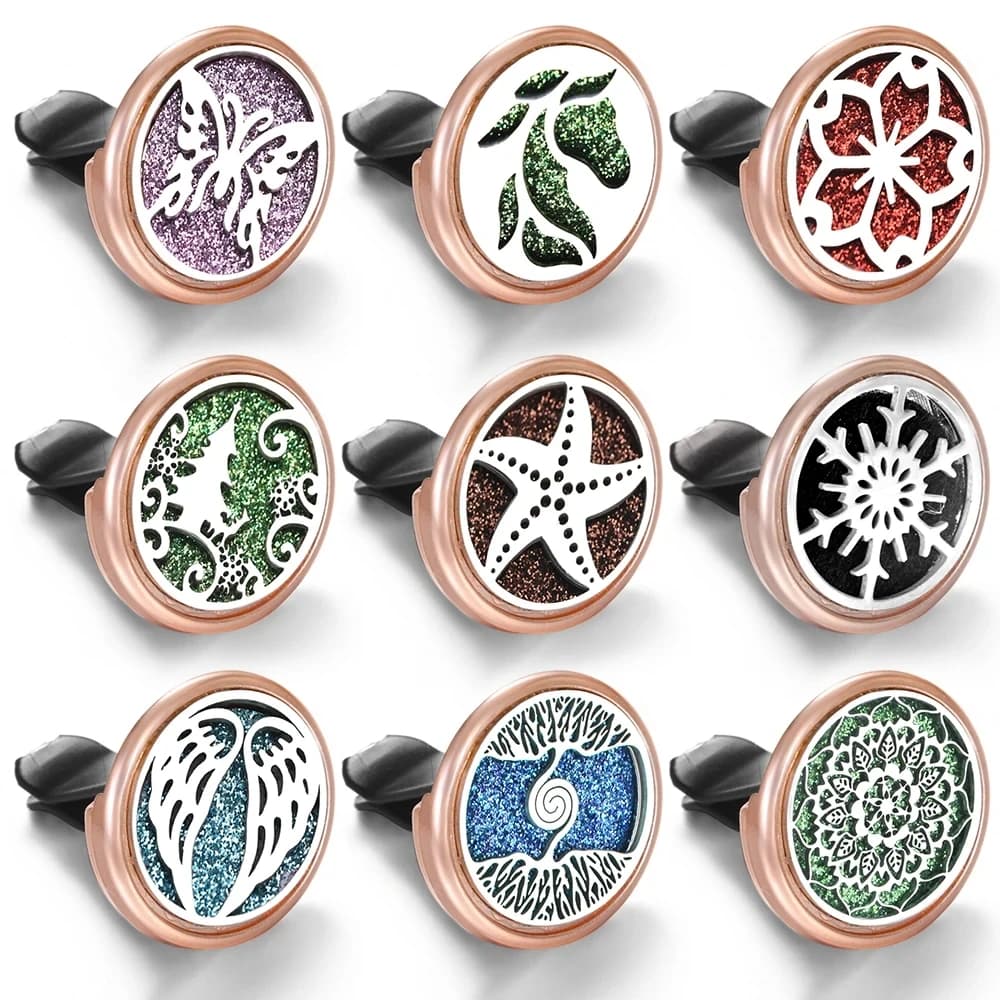 Refillable Car Air Freshener Perfume Aroma Diffuser Clip Auto Vent Essential Oil Aromatherapy Locket Interior Accessories