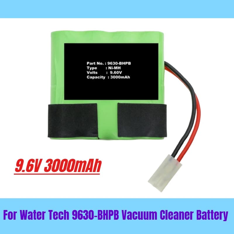 Batteria per aspirapolvere Water Tech 9630-BHPB da 9,6 V 3000 mAh