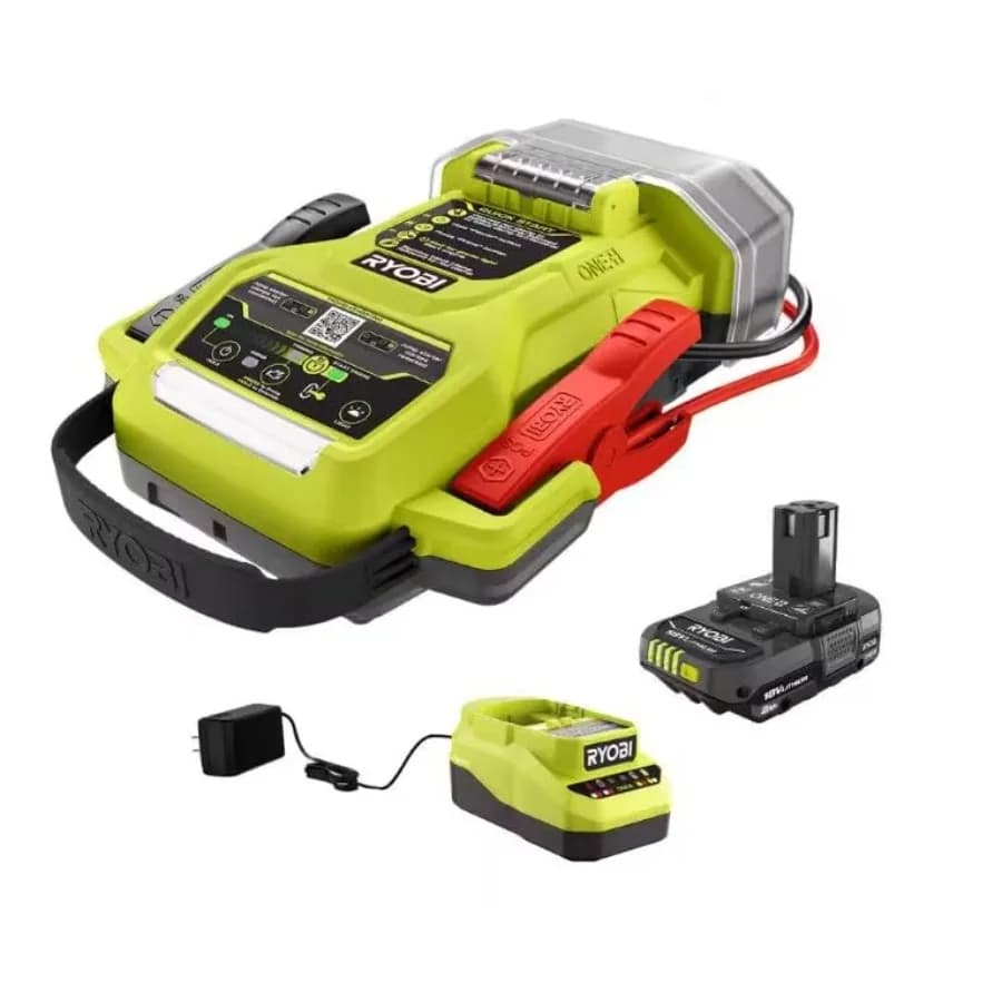 Avviatore di Emergenza ONE+ 18V Senza Fili 1600A con Luce LED e Kit Batteria 2.0 Ah e Caricabatterie