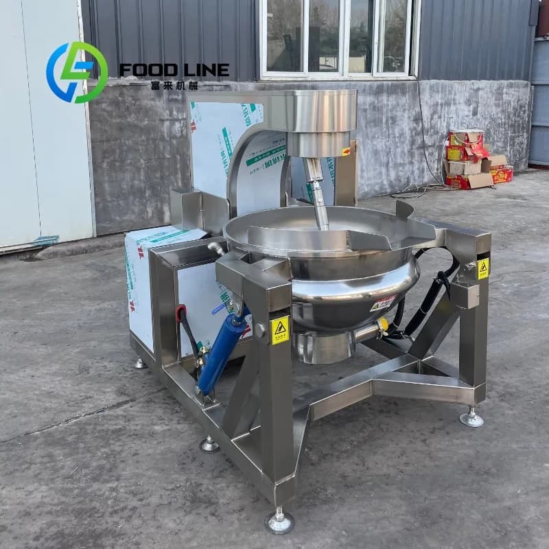 Miscelatore da cucina planetario con riscaldamento elettrico/gas industriale, salsa di zucchero e caramelle, bollitore rivestito con agitatore
