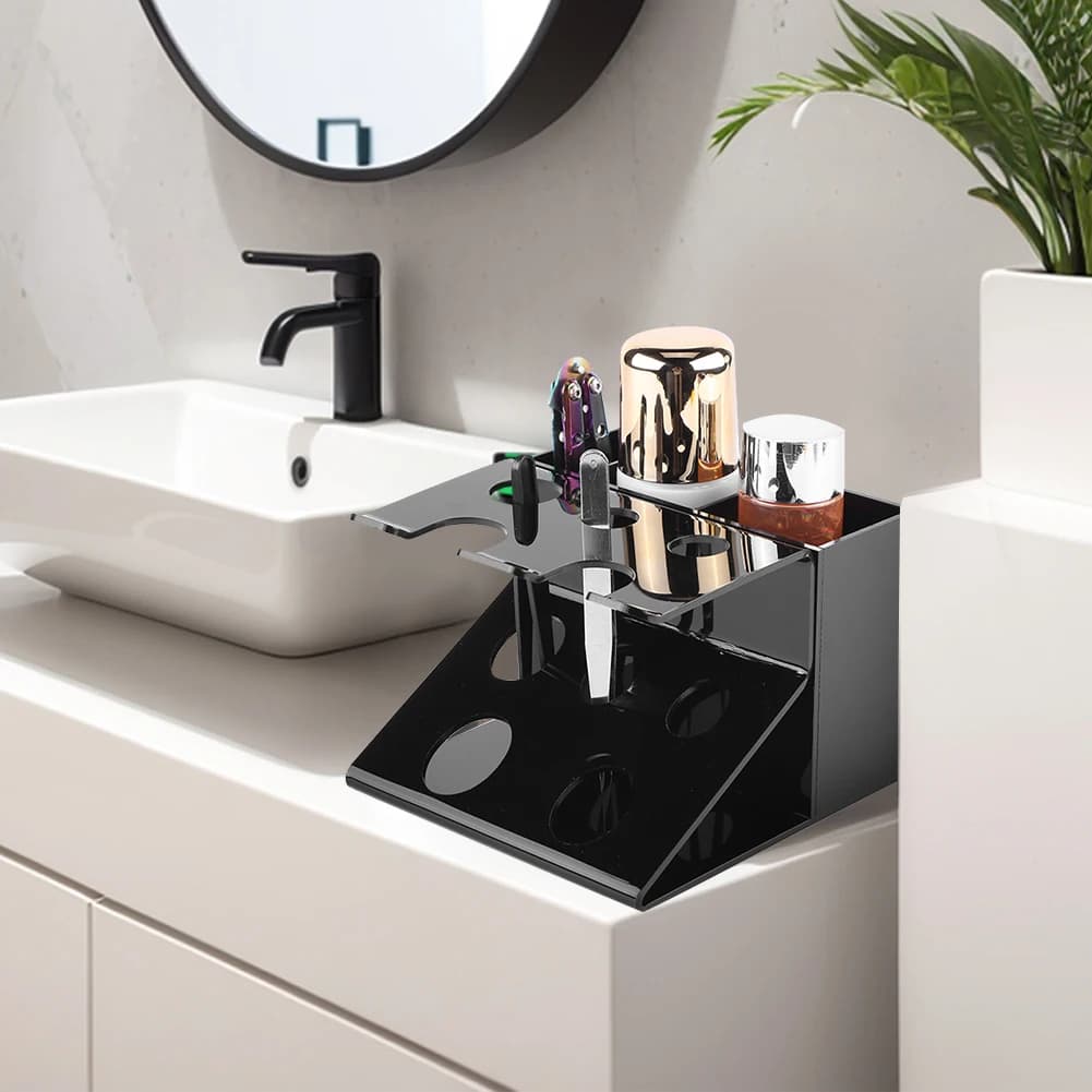 Vanity Storage Organizer Multifunction Countertop Barbary Hair Care Rack Shaving Cream Trimmer Rack For Perfume Skin Care