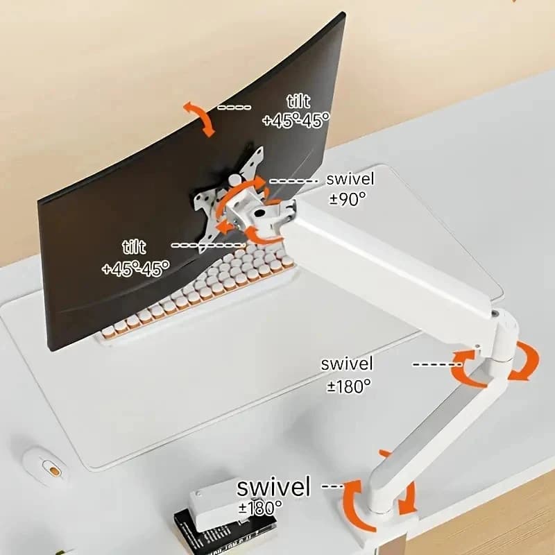 Supporto da scrivania universale regolabile per monitor singolo, compatibile con schermi fino a 32 pollici e 19,8 libbre.
