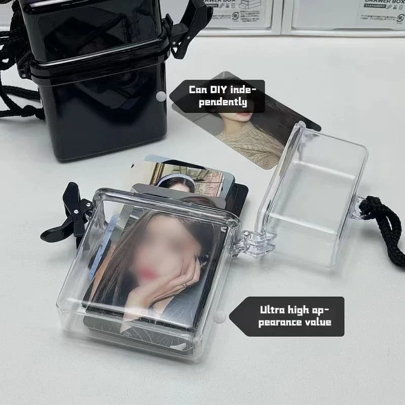 Scatola portaoggetti decorativa per carte fotografiche Ins Idol Portafoto impermeabile Organizzatore di messaggi per collezioni di immagini