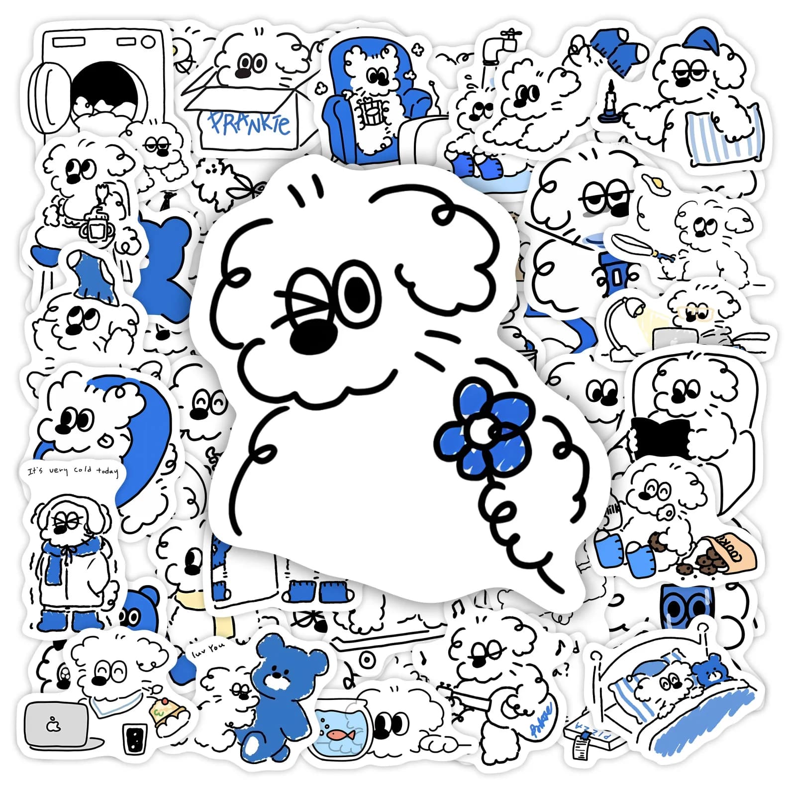 Linea di cartoni animati coreani adesivi per cani cura per cuccioli regalo giocattolo fai da te decalcomania decorativa per Graffiti per bagagli del telefono Laptop Scrapbook impermeabile