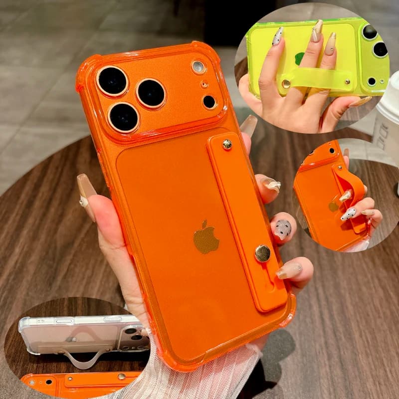 Translucent phone case in soft TPU with four-corner ring for iPhone 17 Pro Max 15 14 12 13 Mini 11 16 Pro Max