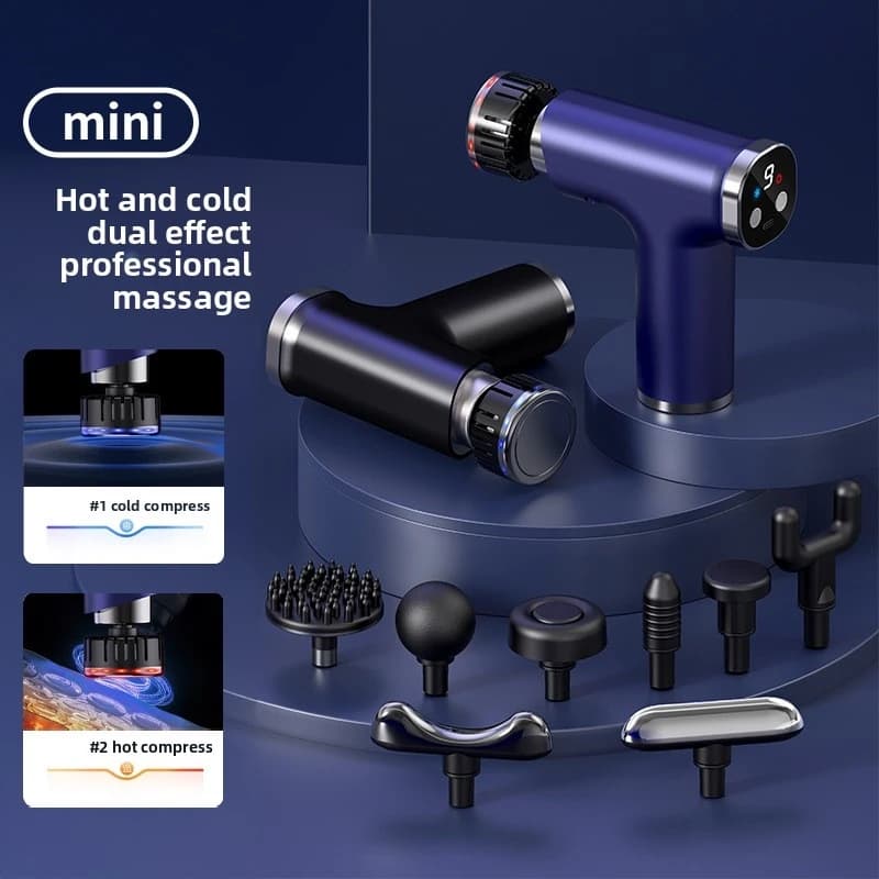 New Multifunction Electric Massage Gun with Hot/Freddo Function, 9 Adjustable Levels, Silent, Portable, for Home and Gym