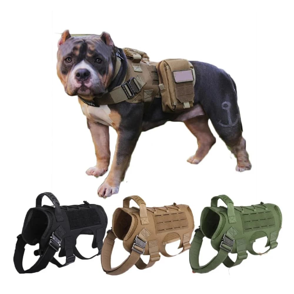 Pettorina tattica per cani di grandi dimensioni con custodia tattica Gilet militare regolabile Set di pettorine tattiche per cani per accessori da esterno