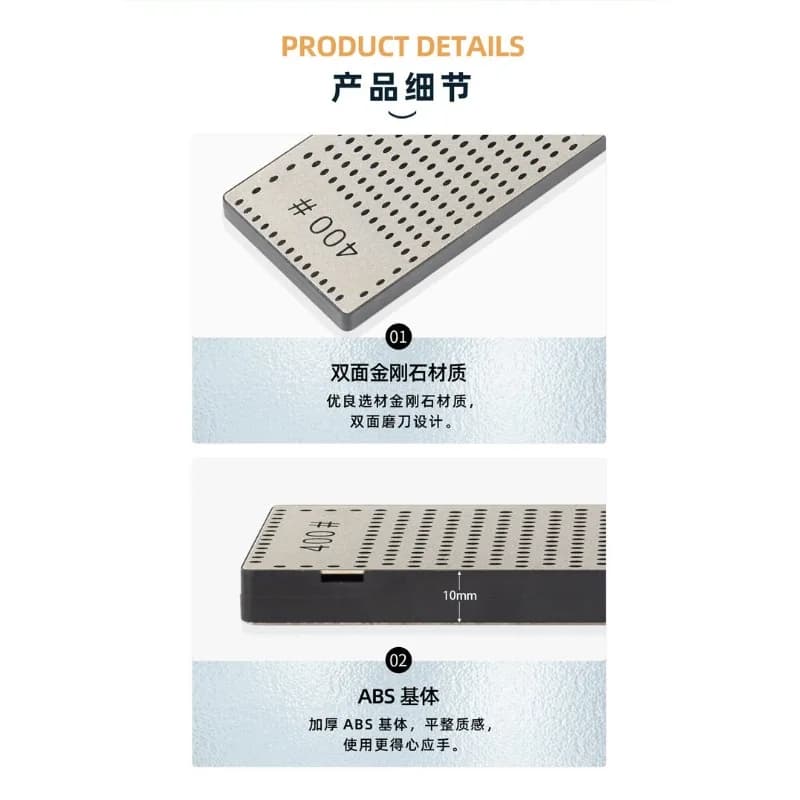 Nuovo 400 # 1200 # Affilatore per Lame di Pattini da Ghiaccio a Doppia Faccia con Pietra Diamantata, Strumento per Affilare Coltelli
