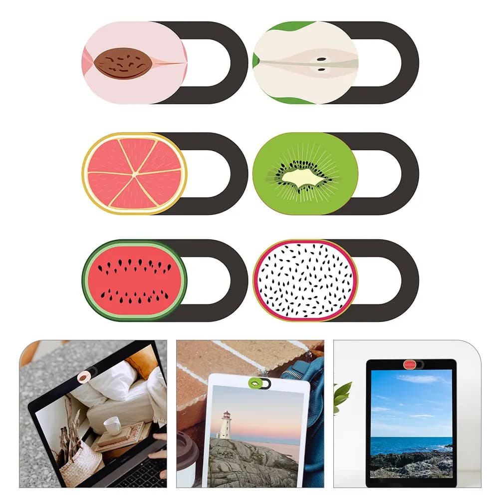 6Pcs Decorative Webcam Cover for Laptop Computer Phone Camera Privacy Slider ABS Material Light Weight No Glue Residue Creative