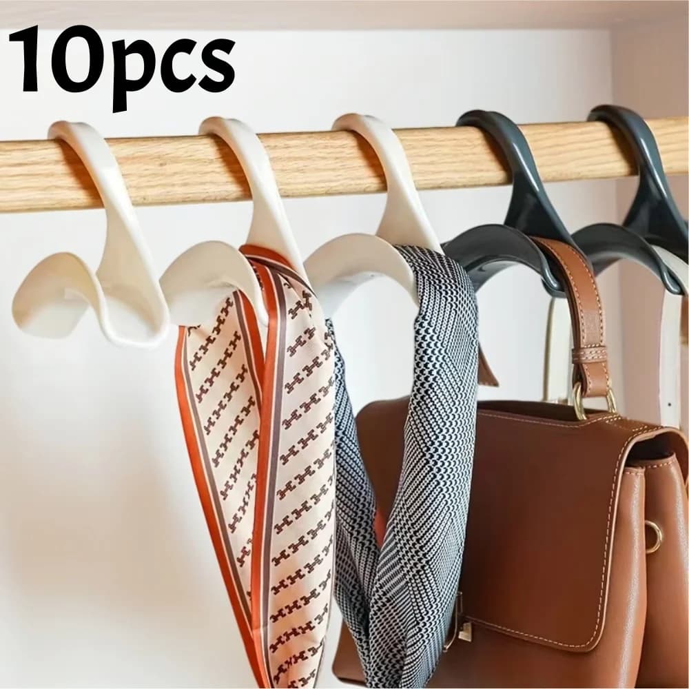 1/10pcs Multi-functional Bag Hooks Wardrobe Organizing Hangers Clothing Accessory Rack Set for Hat Scarf Display & Storage Stand