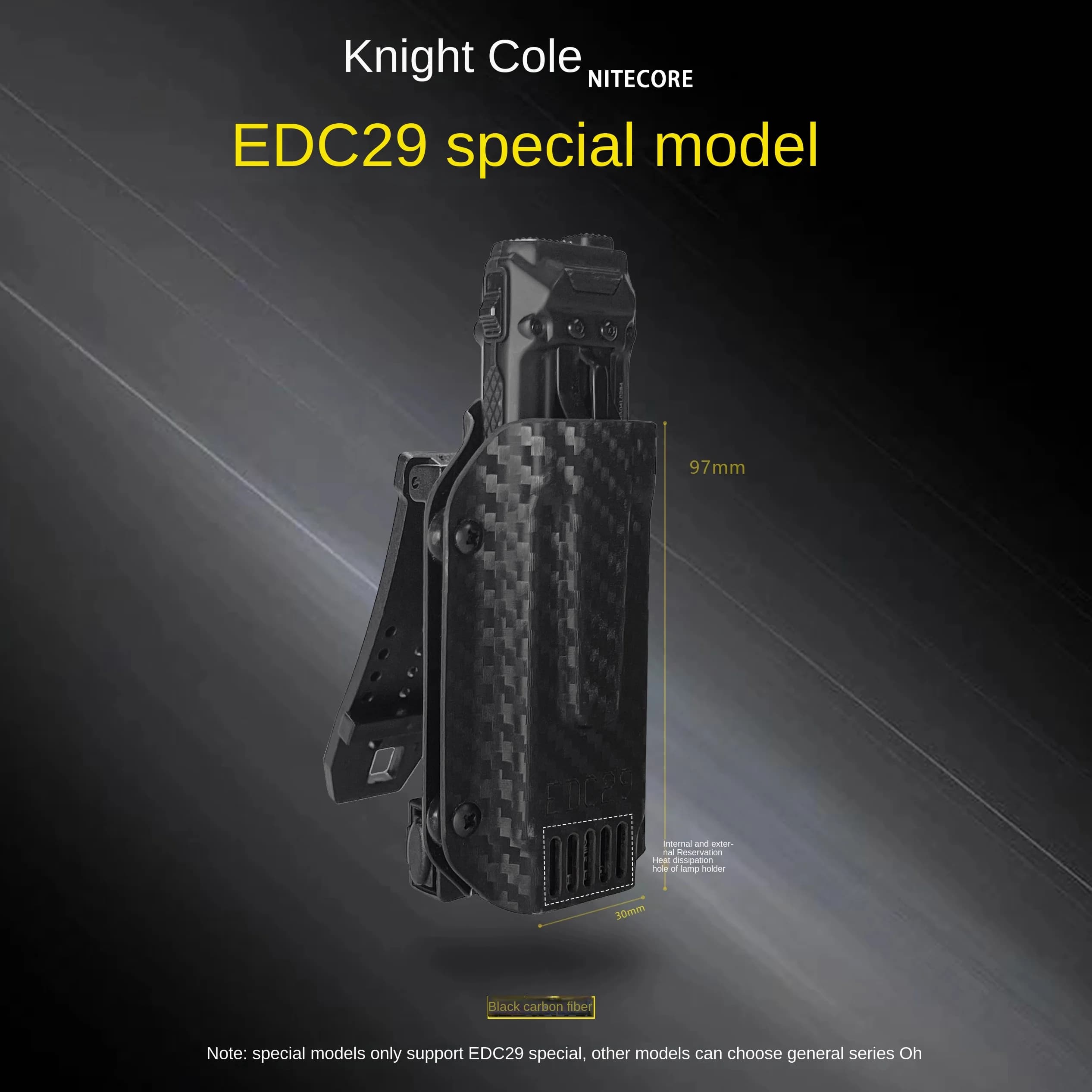 1 pz Torcia Kydex Guaina Fodero K-Fodero con Clip da Cintura per NITECORE EDC25/EDC23/EDC29/EDC27UHi/EDC37 Accessori FAI DA TE