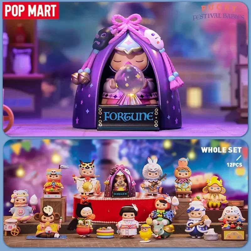 POP MART Pucky Festival Babies Series Mystery Box - Cute Anime Figure Blind Box Guess Bag Ornamenti per il desktop Bambola da collezione