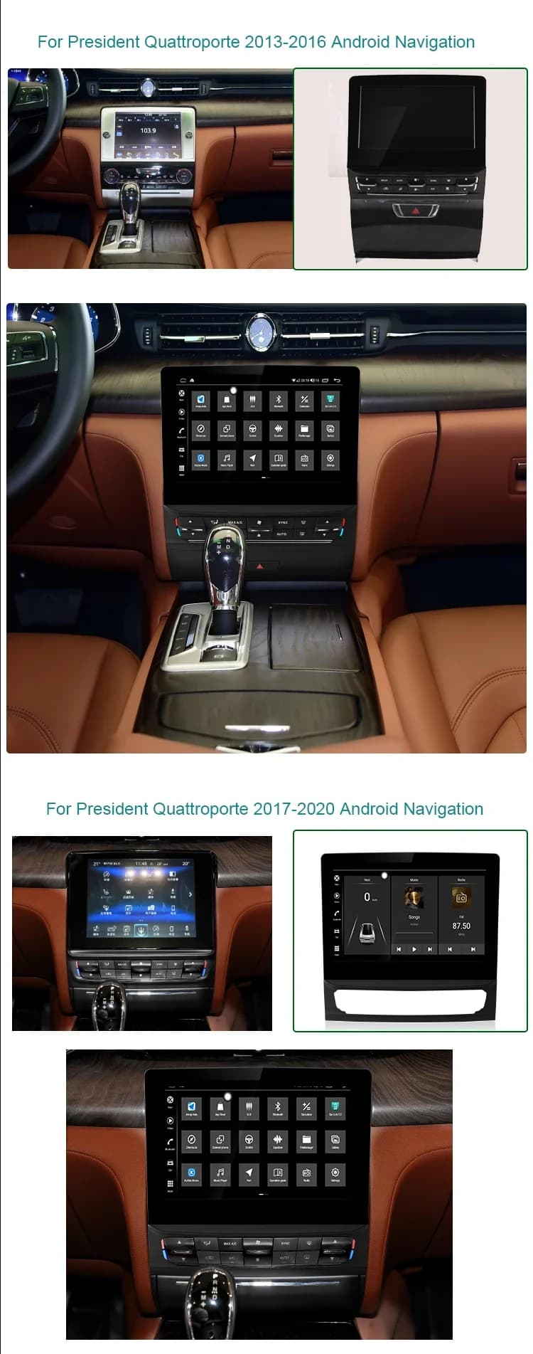 Car Multimedia Player Stereo Autoradio Stereo Carplay Bluetooth GPS 10.5 inch Android Screen For Maserati Quattroporte 2013-2020